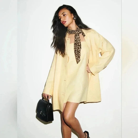 Reformation Aubree Linen Dressin Parmesean XS Women's - Picture 4 of 10